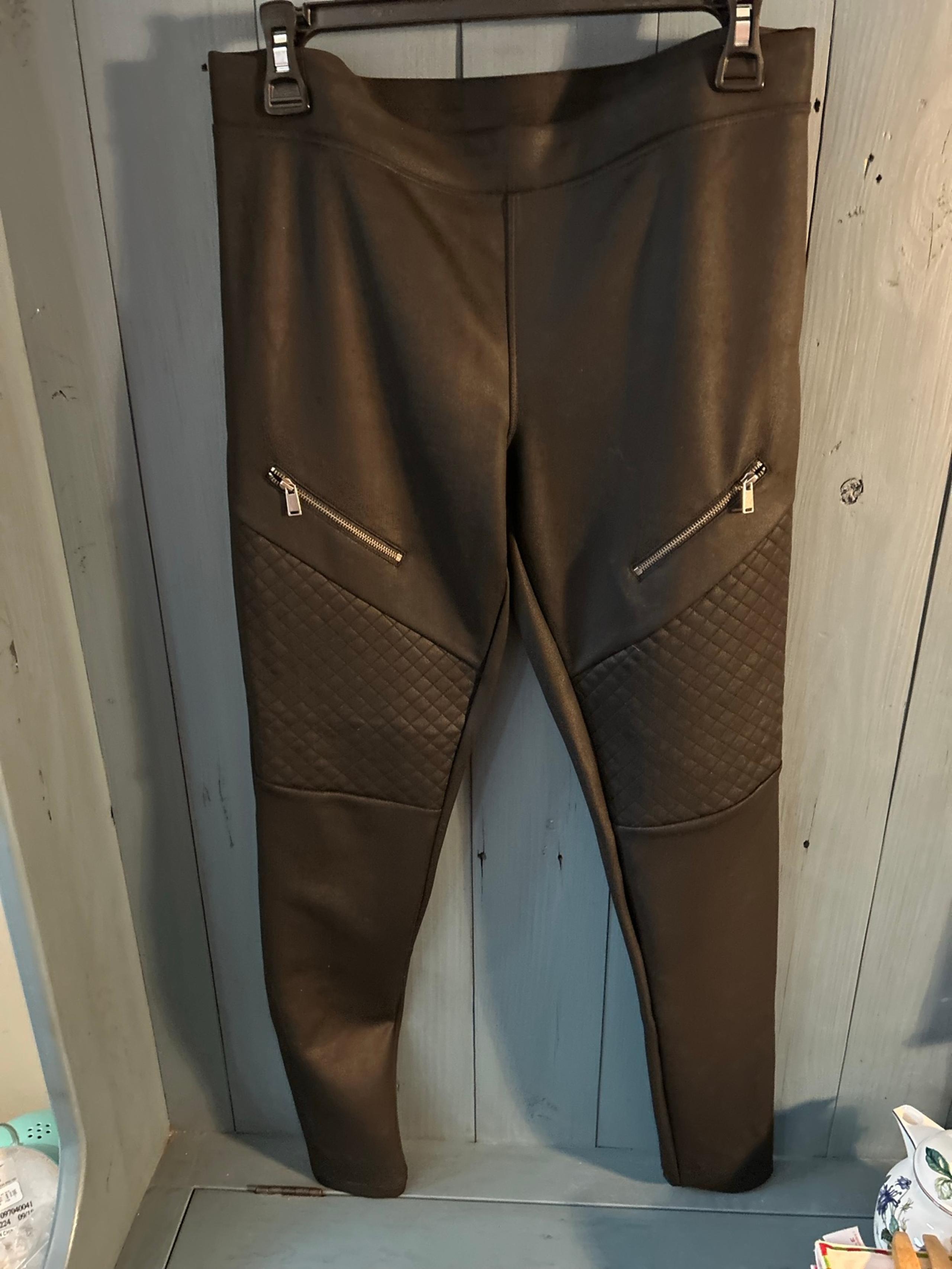 NWOT Express Black Faux Leather Leggings, Size Medium