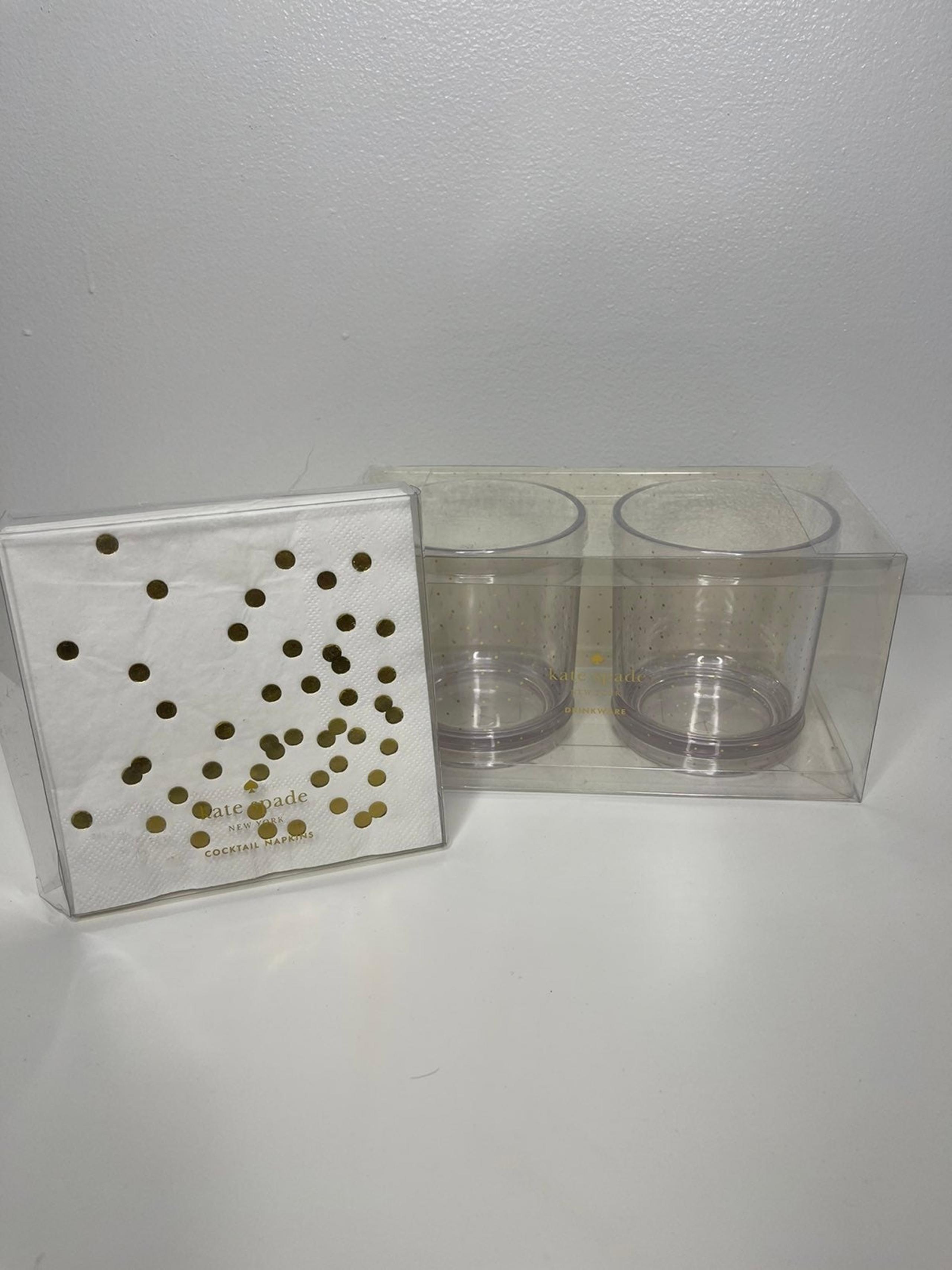 Kate Spade Gold Polk a Dot Drinking Glasses