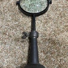 Antique Vintage Standing Magnifying Glass on Pedestal Heavy Metal