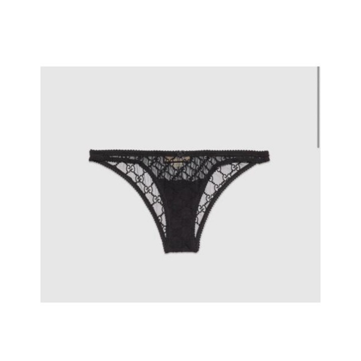 NEW Gucci GG-jacquard Bow-detail Briefs Sz L 100% Authentic Black