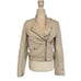 Guess Womens Lamb Leather Solid Ivory Long Sleeve Motorcycle Jacket Small