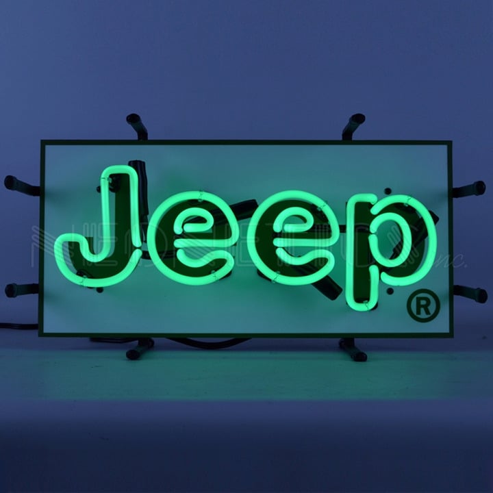 Licensed Jeep Green Junior Man Cave Car Dealer Neon Light Sign 17 by 8 5JEEPS