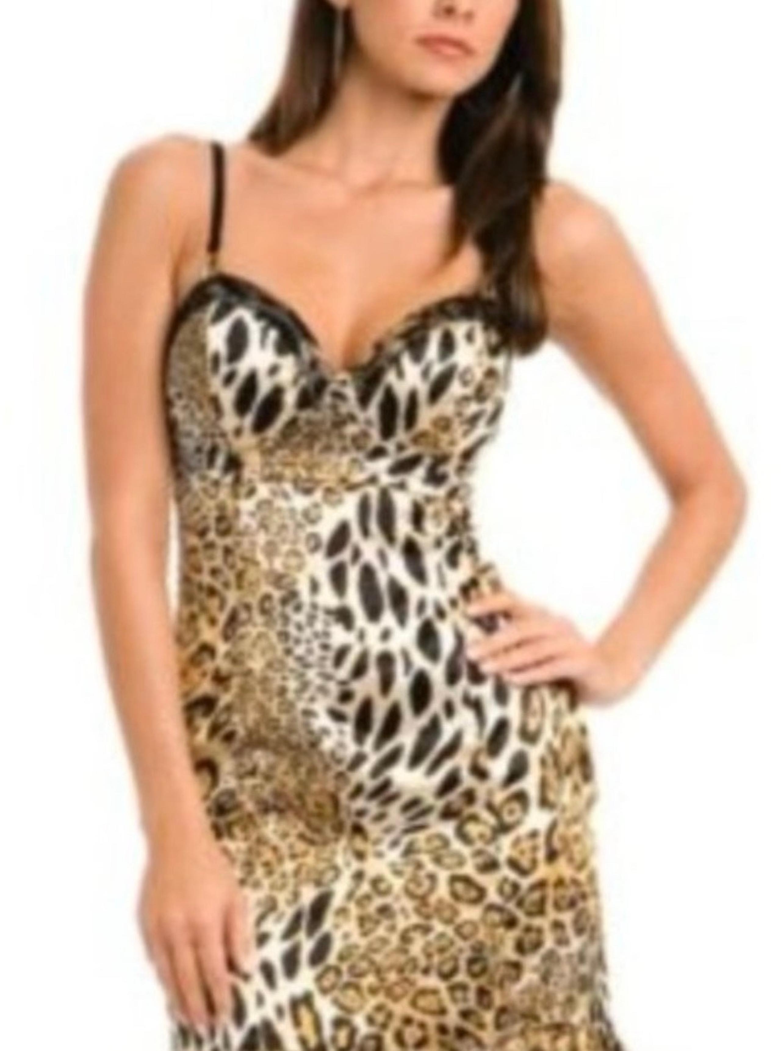 Guess Leopard Print Slip Dress - Petite Size 1