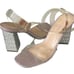 Betsey Johnson Bell Rhinestone Clear Strappy Heels Sandals Size 7