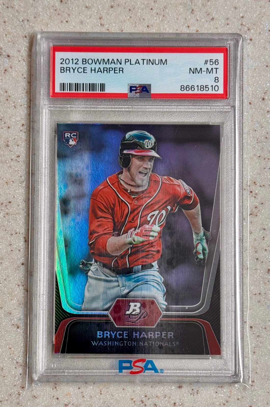 2012 Bowman Platinum Bryce Harper Rc #56 Psa 8