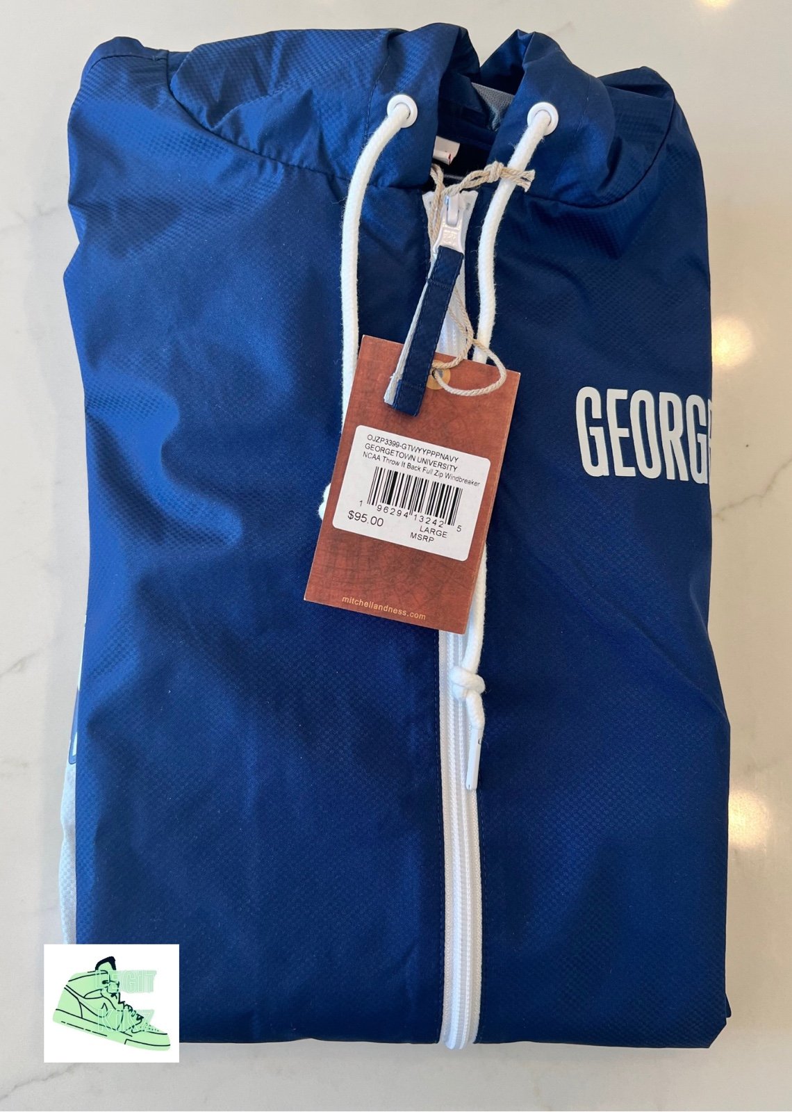 L - Mitchell and Ness Georgetown Hoyas Windbreaker - Brand New with Tags