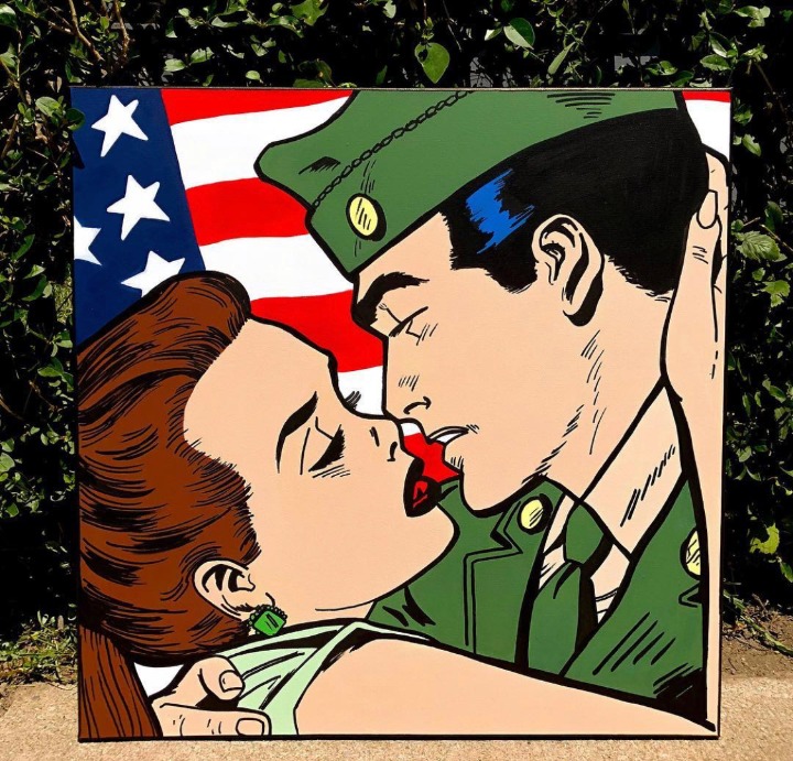 Mid Century MCM 1950s Pop Art Painting