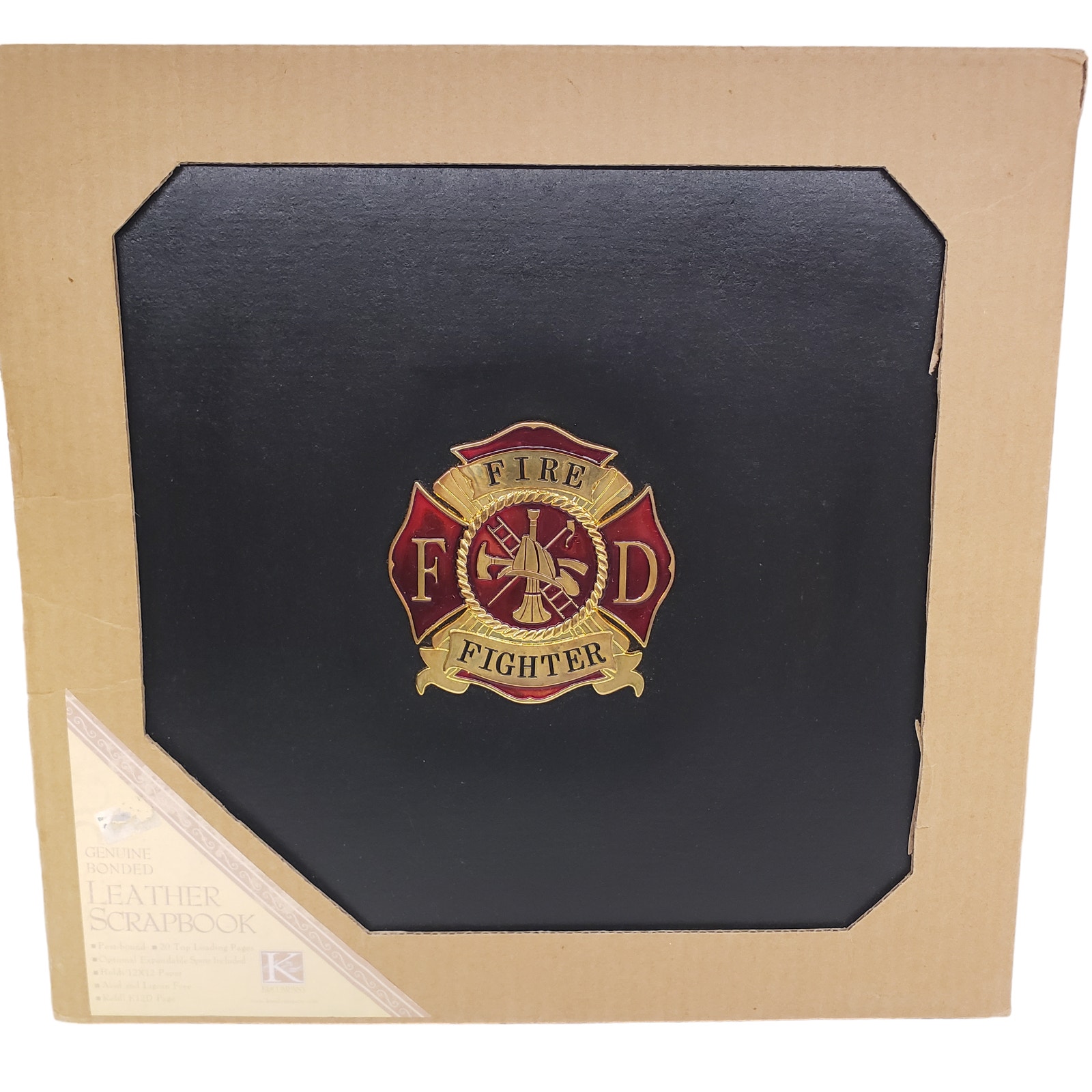 Fire Fighter Leather Scrapbook K and Company RARE Fire fighter Leather Book