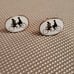 Vintage cufflinks white enamel.