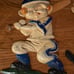 Sexton Painted Metal Baseball Kids Wall Plaque USA, Vintage, Set of 3