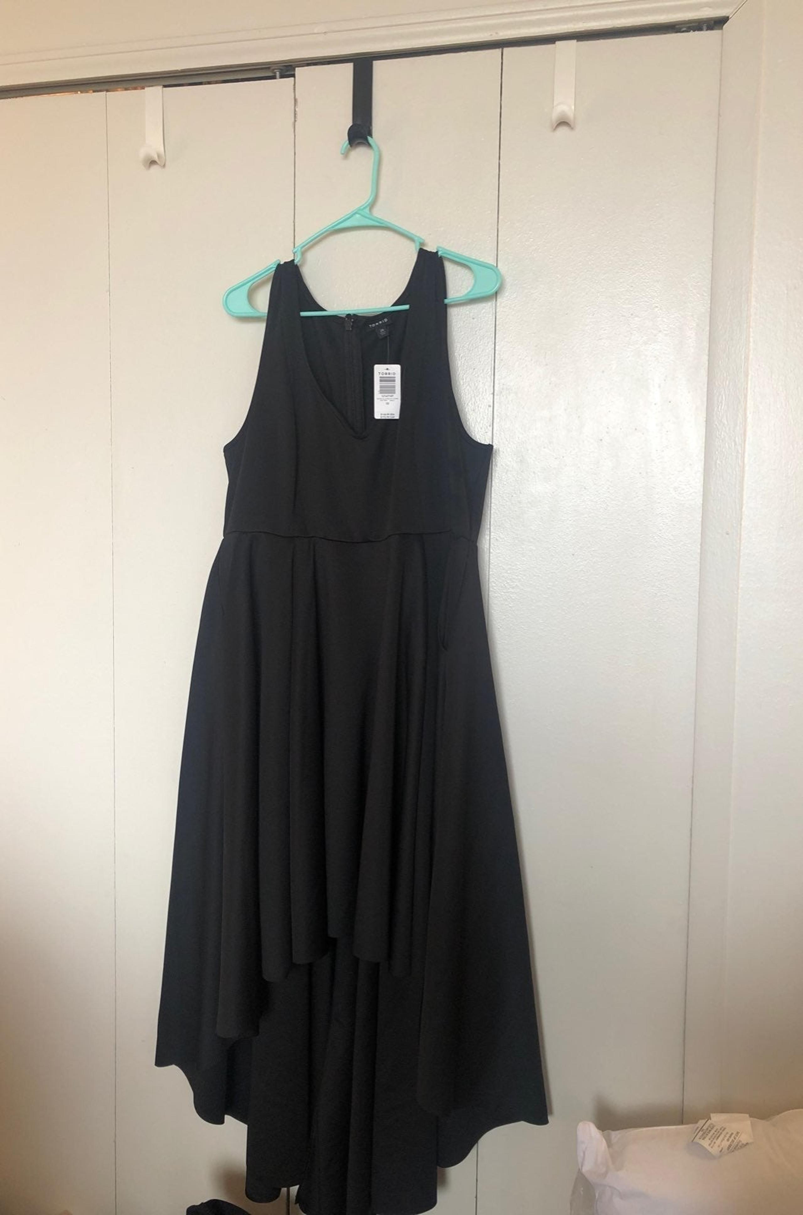 Torrid black high low gown size 20