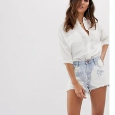 ONE TEASPOON Bonita Bleach Distressed Shorts Sz 26
