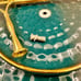 3 Tier Emerald Green and Gold Ceramic Serving Tray/Tower/Stand