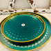 3 Tier Emerald Green and Gold Ceramic Serving Tray/Tower/Stand