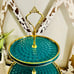 3 Tier Emerald Green and Gold Ceramic Serving Tray/Tower/Stand