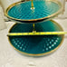 3 Tier Emerald Green and Gold Ceramic Serving Tray/Tower/Stand