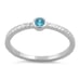 Aqua blue CZ solitaire sterling silver ring size 8