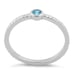 Aqua blue CZ solitaire sterling silver ring size 8