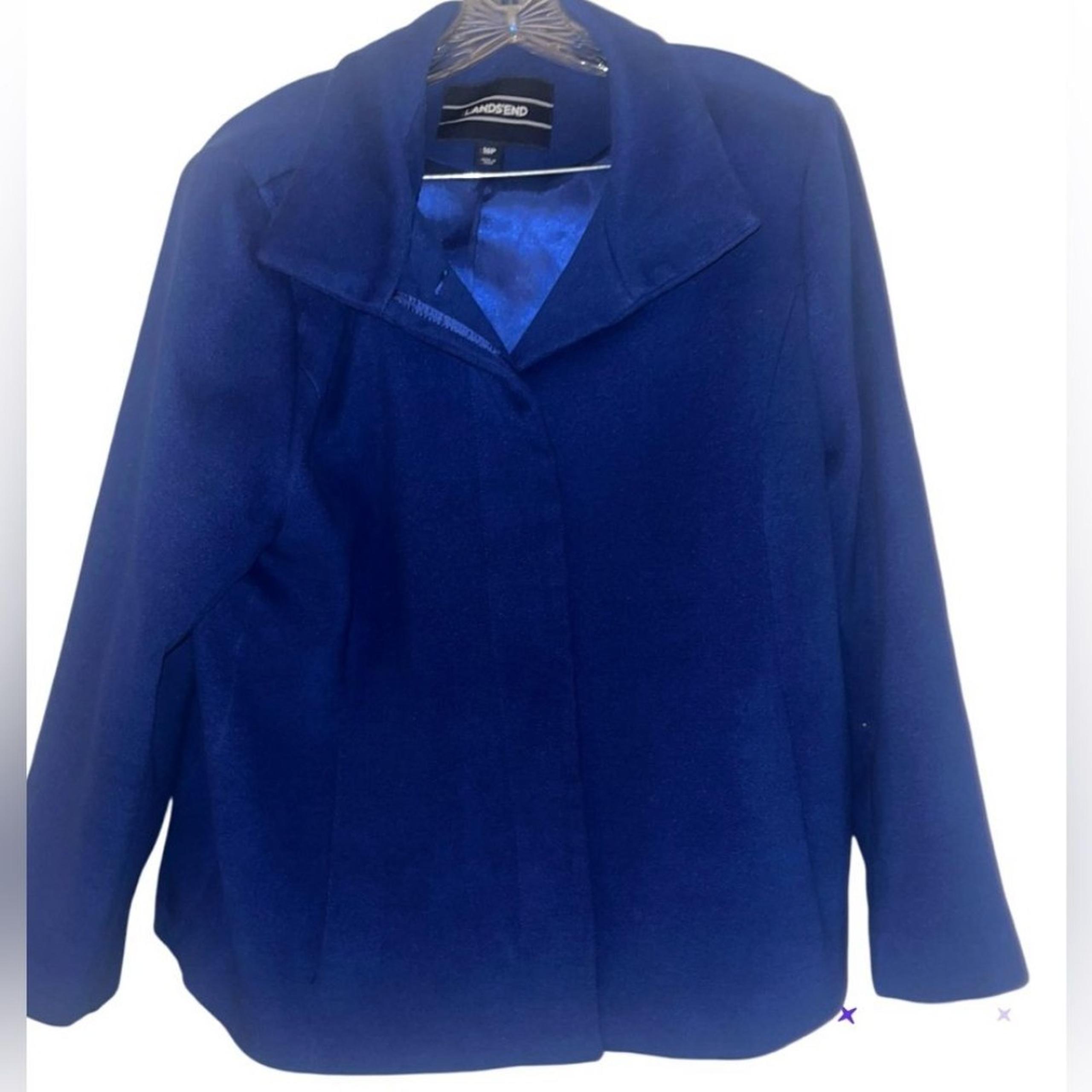 Lands End blue Peacoat, size 16P