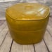 Vtg MCM Gold Mustard Yellow Vinyl Stool Footstool Ottoman Hassock Firm Seat