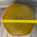 Vtg MCM Gold Mustard Yellow Vinyl Stool Footstool Ottoman Hassock Firm Seat