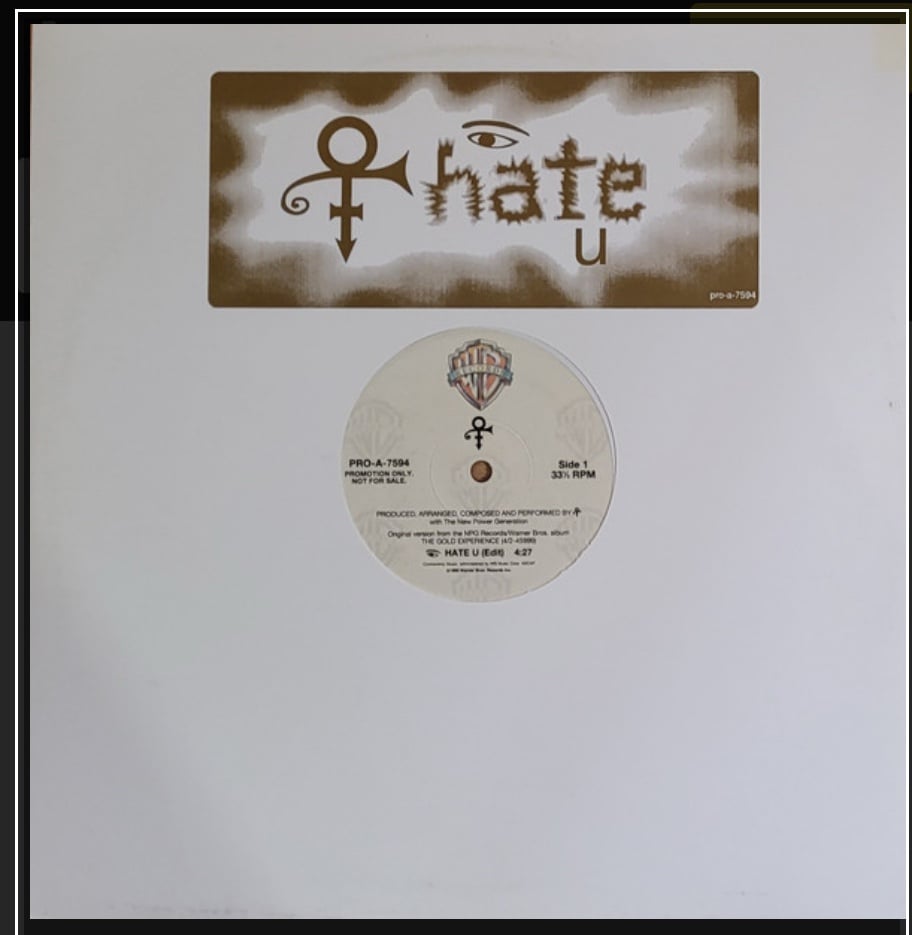 Vinyl Album Hate U from the former artists known as Prince