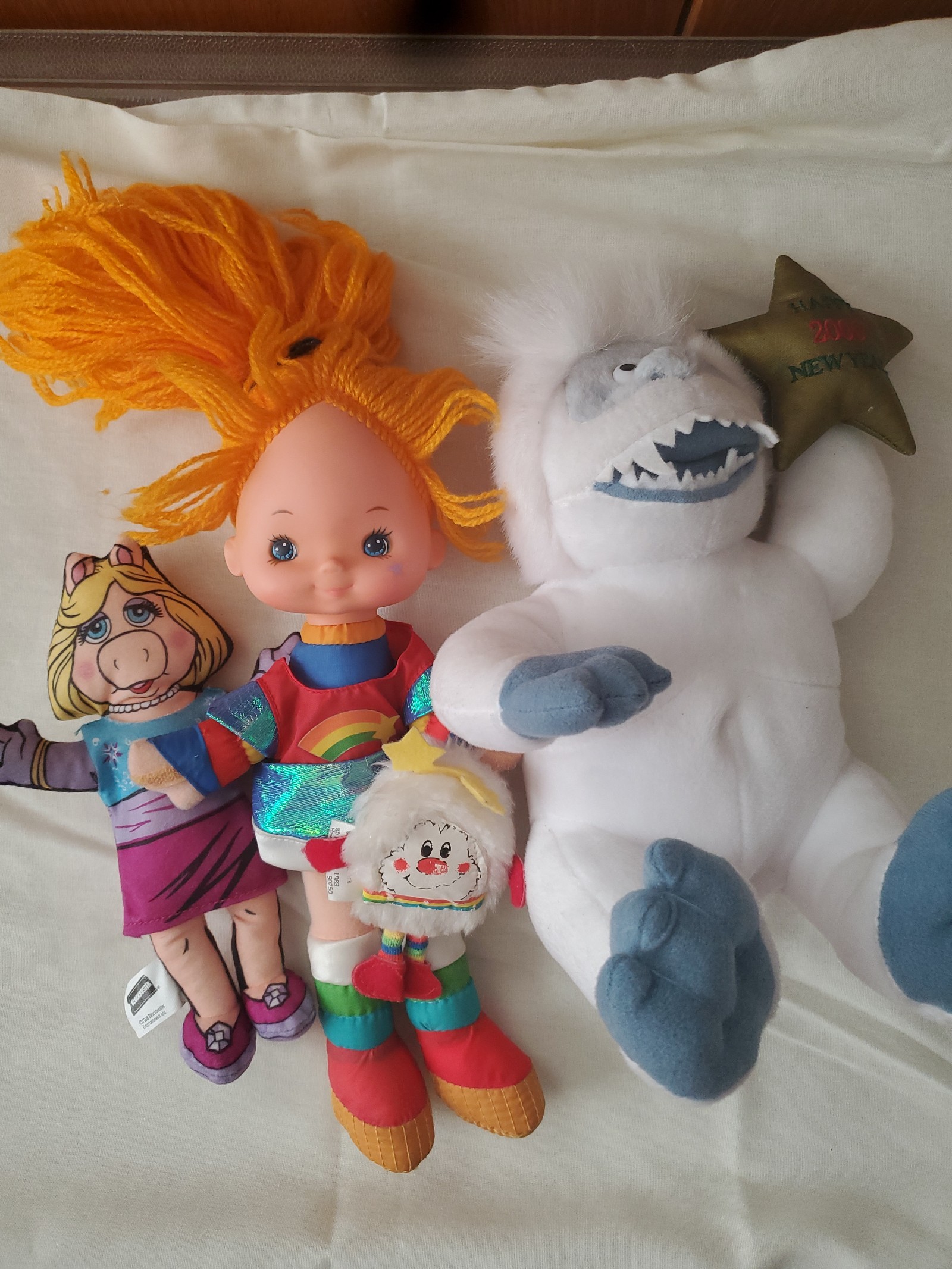 Vintage 1983 Rainbow Brite Twink Yeti & Miss Piggy Stuffed Animal Plush Toy Lot