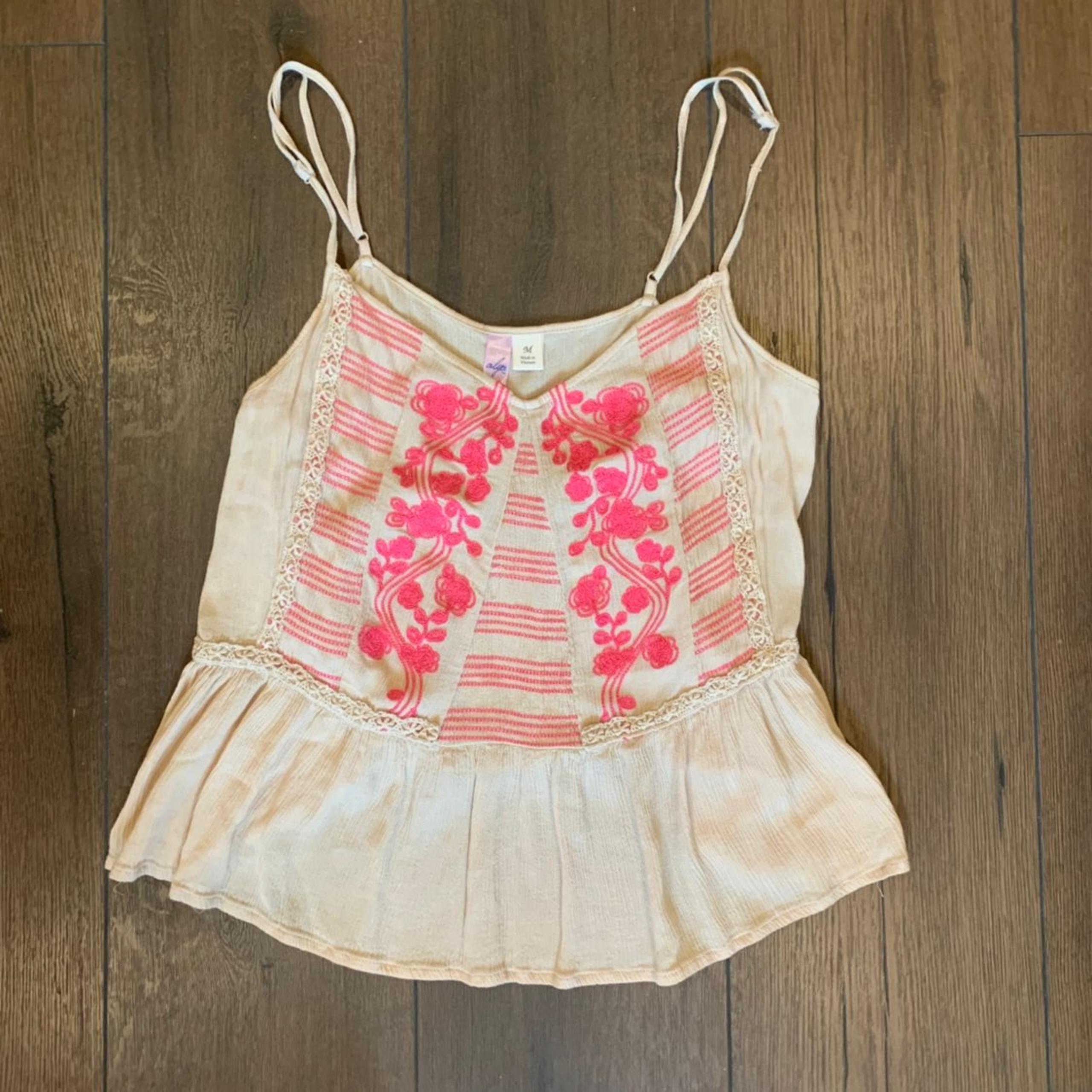 Francescas Alya Boho Tan & Pink Ruffle