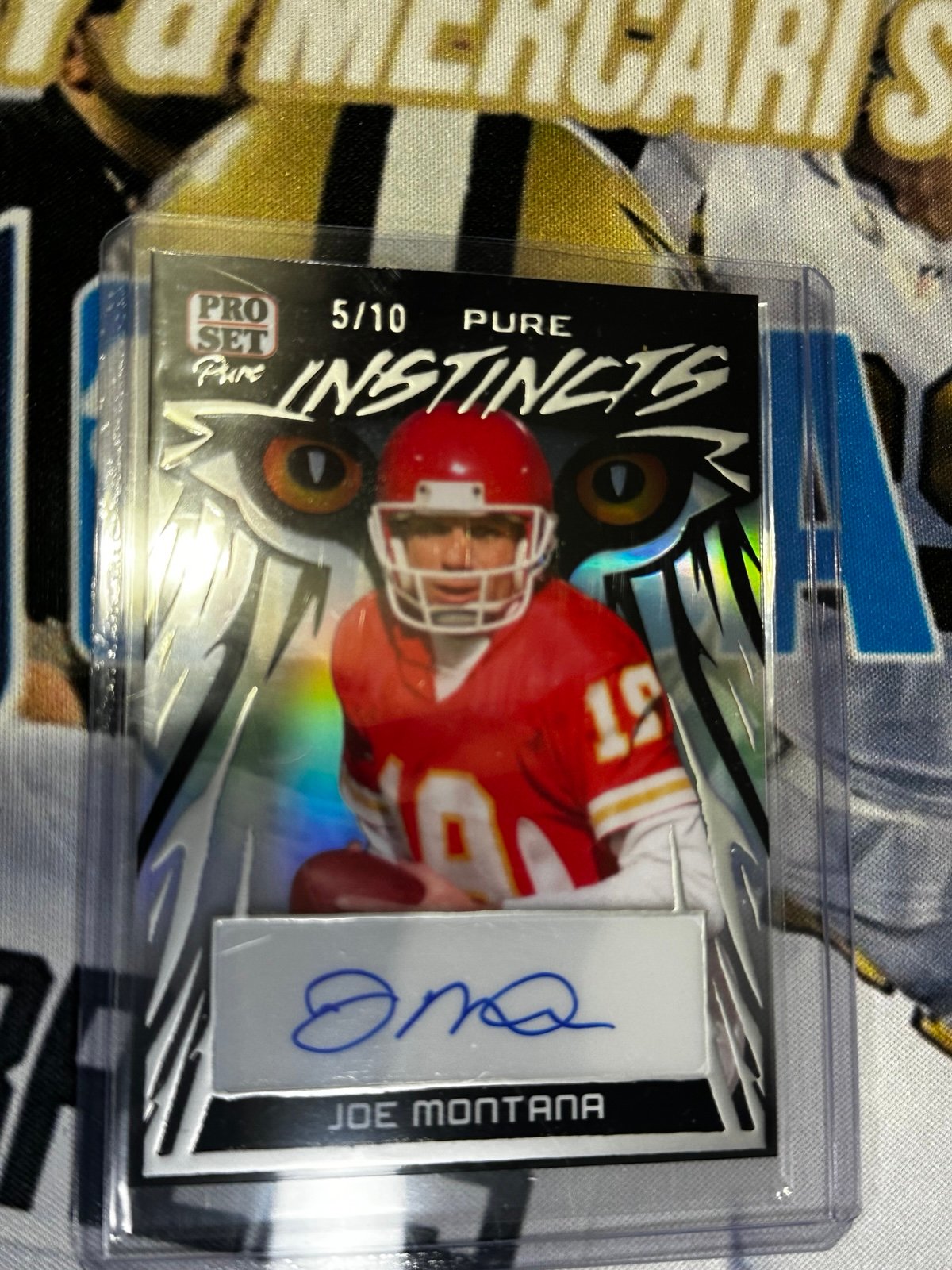 Joe Montana Insticts Leaf Pure Silver Autographed 5/10!!!
