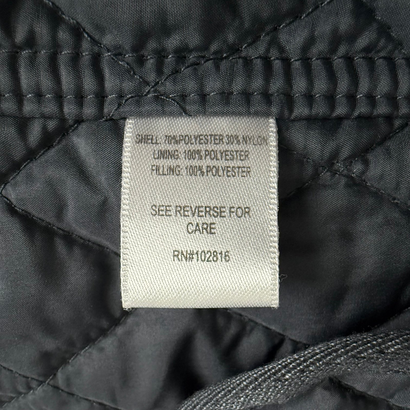 Garnet Hill Essential Quilted Coat Jacket Zip Up Blue Stone