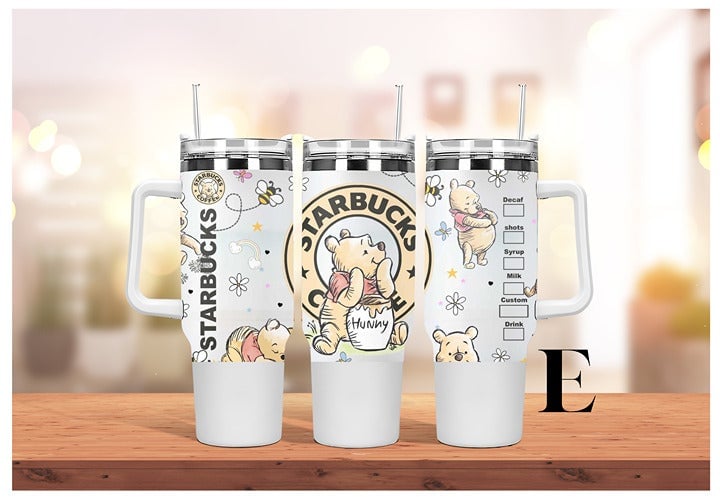 Christmas gifts decor Personalized tumbler Disney Winnie the Pooh Beach Surfboar