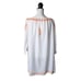 Juliet Dunn London White Orange Floral Embroidered Swim Cover Dress One Size