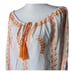 Juliet Dunn London White Orange Floral Embroidered Swim Cover Dress One Size
