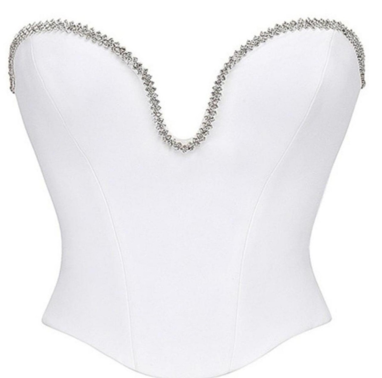 Mistress Rocks Ivory Crystal Top XS