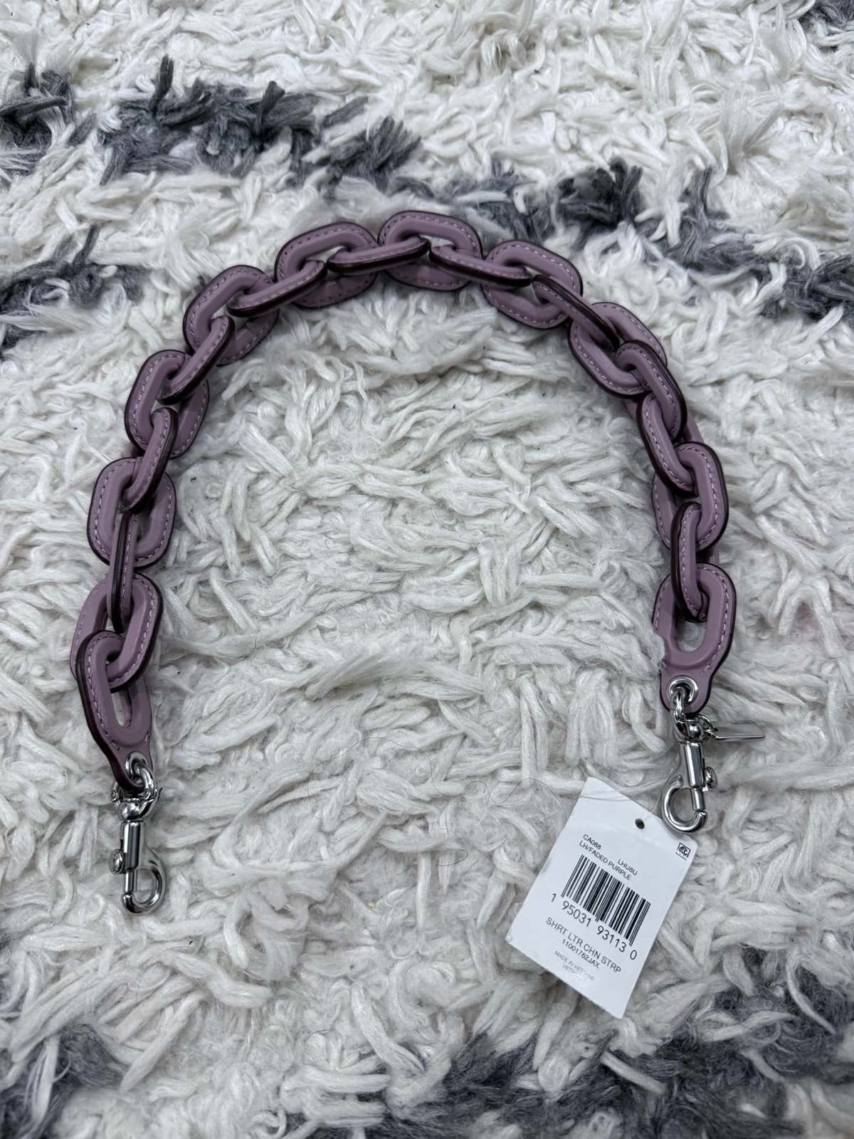 Coach Leather Covered Short Chain Strap