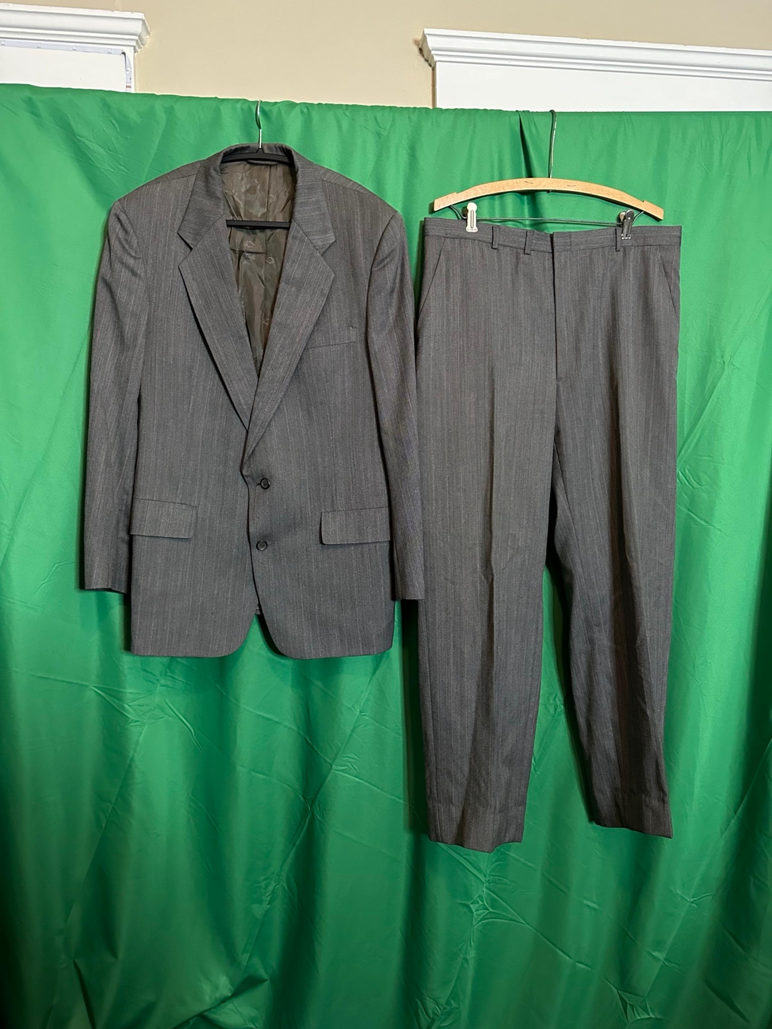 CHRISTIAN DIOR vintage pinstriped oblique logo 2pc suit
