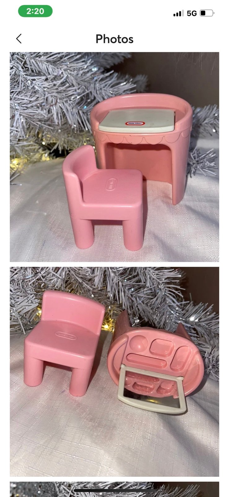 Little Tikes pink vanity & chair dollhouse