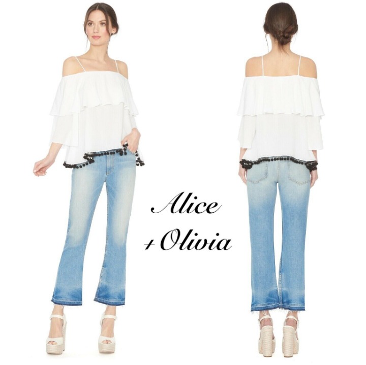 Alice+Olivia Off Shoulder Neck Tank Top