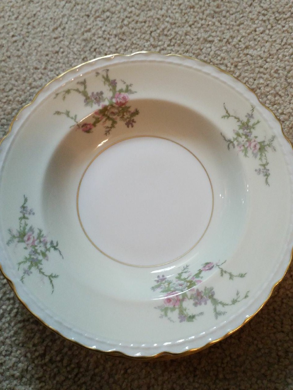 4 Arcadian china old rose soup bowls