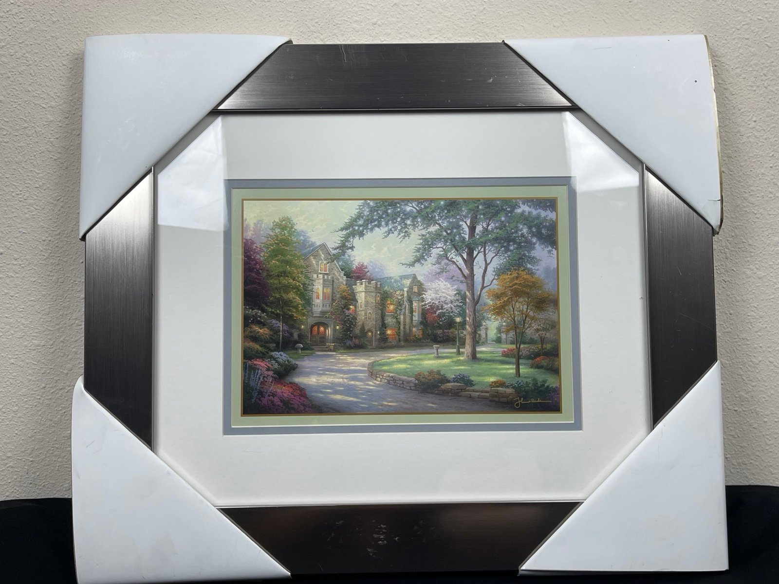 Thomas Kinkade Beyond Spring Gate LE lithograph painted Framed with COA