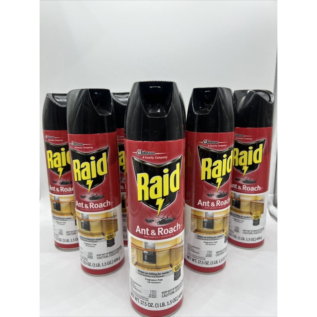 (9) Raid Ant Roach Killer Fragrance Free 17.5 oz Attack Control Prevent Bugs