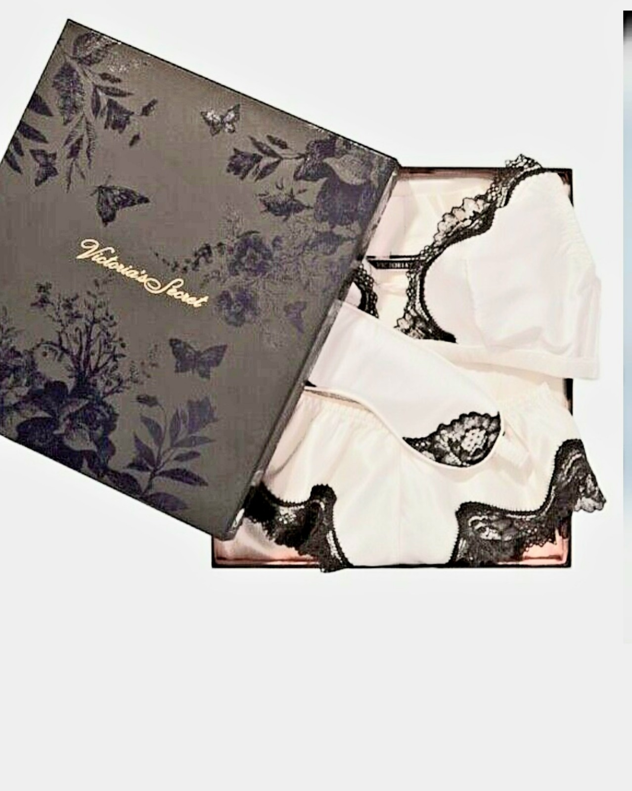 Victoria's Secret 4-piece silk set (WHITE)