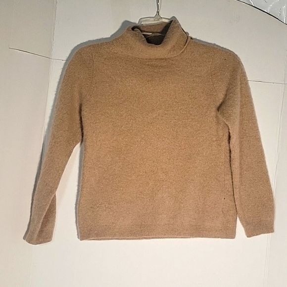 CHARTER CLUB LUXURY 100% Cashmere Turtleneck bougie beige Long Sleeve Large
