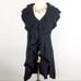 ANGORA CASHMERE Alice + Olivia Long Sweater Cardigan Sz M BLACK Ruffles Luxury
