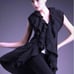 ANGORA CASHMERE Alice + Olivia Long Sweater Cardigan Sz M BLACK Ruffles Luxury
