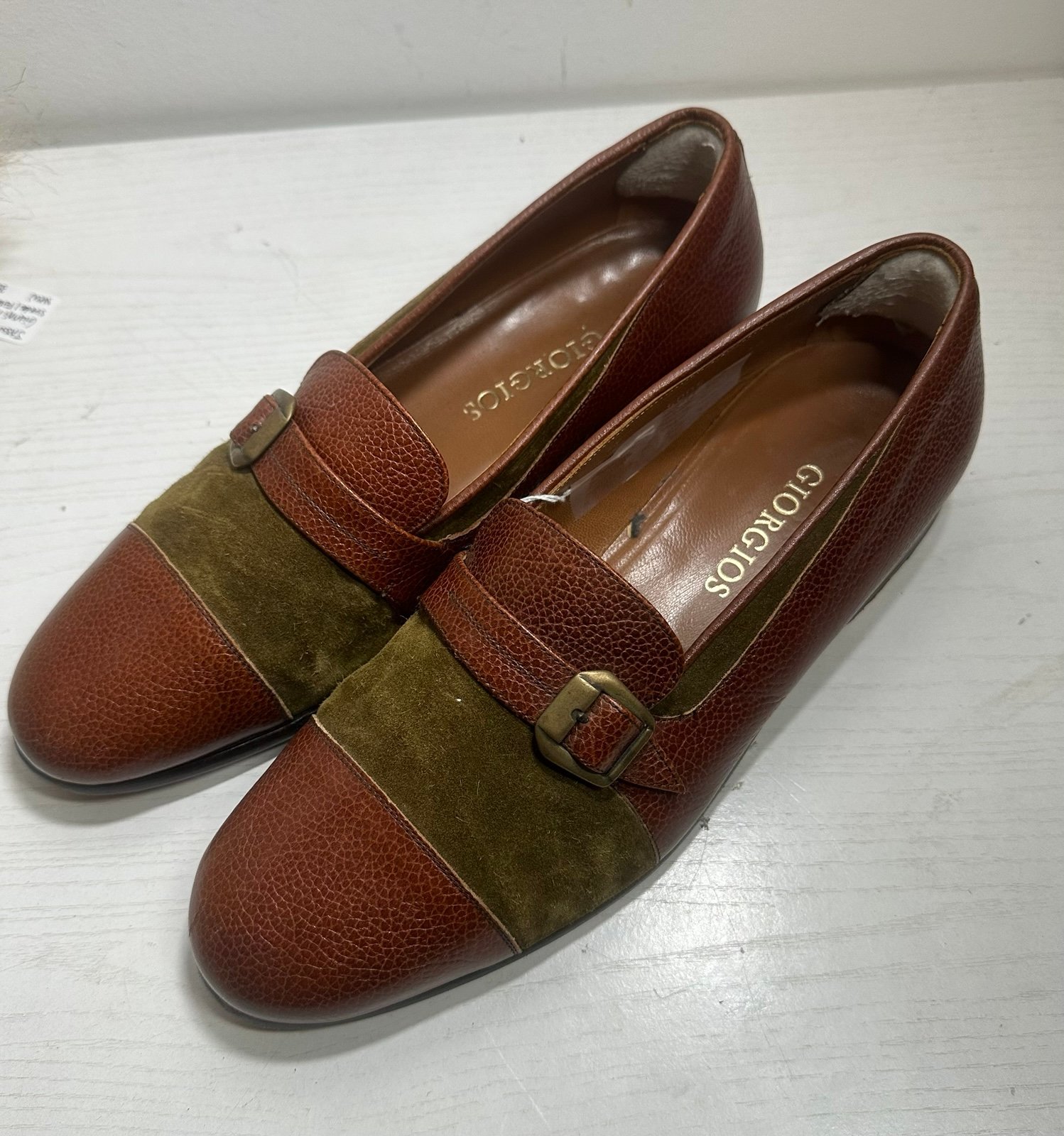 GIORGIOS PALM BEACH SZ 10 GREEN/BROWN SUEDE/LEATHER LOAFER SPAIN 5005 MSRP 1750