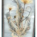 Vintage Pressed Flower Stained Glass Panel 9” X 6” Home Window Decor Blue Green