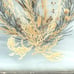 Vintage Pressed Flower Stained Glass Panel 9” X 6” Home Window Decor Blue Green