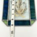 Vintage Pressed Flower Stained Glass Panel 9” X 6” Home Window Decor Blue Green