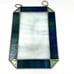 Vintage Pressed Flower Stained Glass Panel 9” X 6” Home Window Decor Blue Green